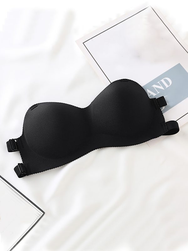 4pcs Women's Strapless Bandeau Bras - Ultra-Thin Seamless Invisible No Underwire Comfort Fit Solid Color Black & Nude for Everyday & Special Occasions - Image 4