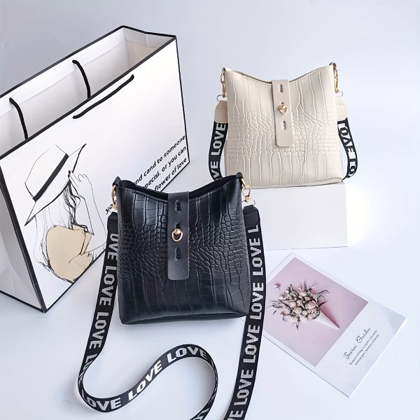 Elegant Women'S Crocodile Pattern Crossbody Bag - 4 Color Options, Zip Closure, Polyester Lined, Versatile for Commuting and Casual Outing - Image 3