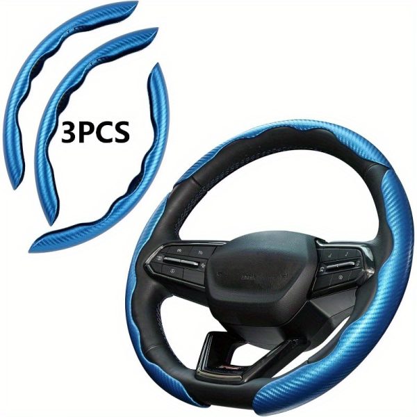 3pcs Car Steering Wheel Cover Set, Carbon Fiber Steering Wheel Covers, Three-Piece Split Anti-Slip Steering Wheel Protector with Butterfly Wings, Suitable for Most Cars, Sports Car Accessories - Image 11
