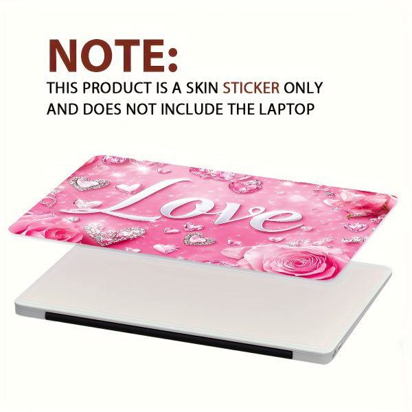 2pcs Elegant Pink Love Heart Vinyl Laptop Stickers - Waterproof, Scratch-Resistant, DIY Art Protection for Laptops & Cars, Perfect for Valentine'S Day or Romantic Themes, Romantic Accessories | Elegant Sticker Design | Durable Vinyl Stickers, Laptop Accessories - Image 6