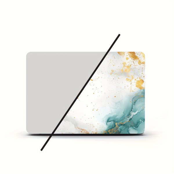 Vinyl Laptop Case Marble Sticker, 2pcs/set, Scratch-Proof DIY Art Protective Case, Universal Laptop Skin Sticker, Non-reusable Laptop Skin Sticker Decal, Waterproof and Scratch-Proof - Waterproof, Scratch-Proof, Suitable for Laptops and Cars - Image 5