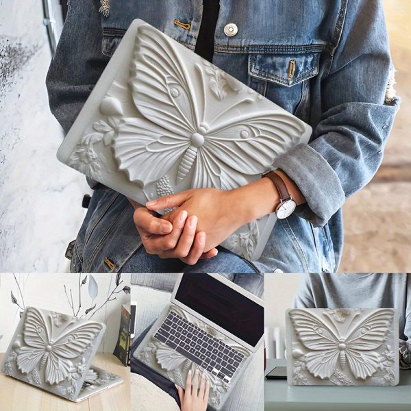 3D Butterfly & Floral Design Laptop Skin - Durable PVC, Easy to Apply, No Residue, 38.99x27.0 cm, Stylish & Protective for Your Laptop, Laptop Skin | Artistic Laptop Cover | Smooth Texture Skin, Butterfly Decor - Image 4