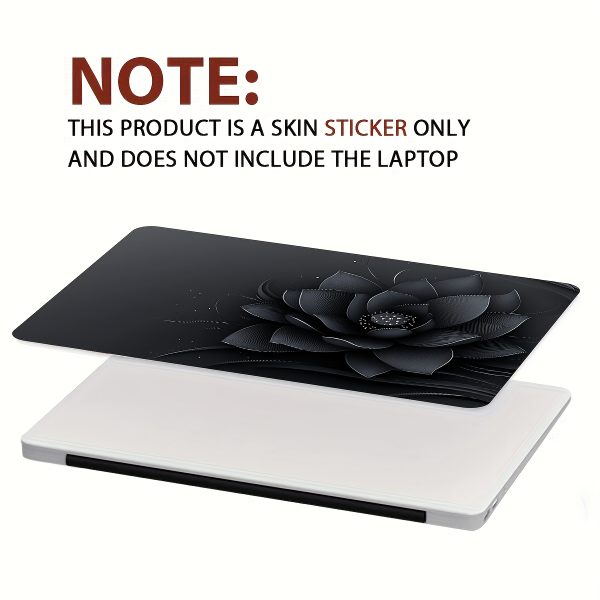 2-Pack Vinyl Laptop Skin, Black Lotus Sticker, Scratch-Resistant DIY Art Protective Cover, Compatible with HP, Dell, Lenovo, Apple, ASUS - Easy to Apply, Durable for Laptops, Cars, Helmets, Motorcycles, Fridge Decor, Cartoon Pattern, Semi-Matte Finish, Self-Adhesive Mount - Image 6