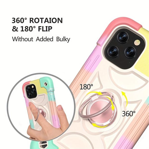 Shockproof Rugged Case for Iphone 16 Pro Max 15 14 13 12 11 XR with 360° Swivel Ring Stand, Drop Resistant Full Body Rugged Case 3-In-1 Protective Durable Cas - Image 5
