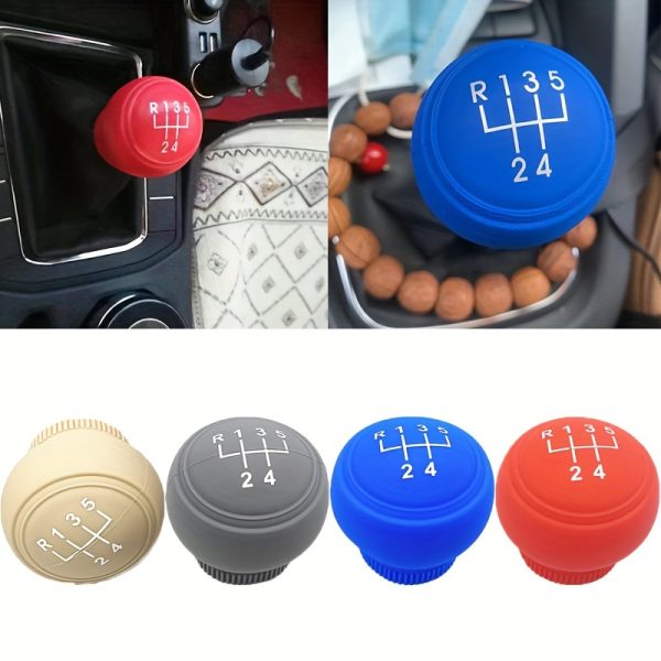 Silicone Gear Shift Knob Cover - Car Gear Stick Shifter Sleeve Protector, 1pc, Available in Beige, Gray, Blue, Red, Black, Gear Shifters for Car - Image 2