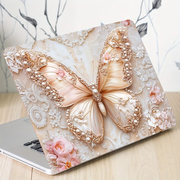 2pcs Elegant Butterfly PVC Decals for Laptops - Self-Adhesive, Waterproof & Scratch-Resistant Stickers with Semi-Matte Finish, Perfect for Notebooks, Cars, Helmets, Motorcycles & Refrigerators, Notebook Customization | Decorative Stickers | Durable Sticke