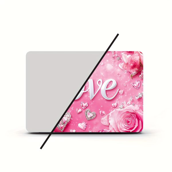 2pcs Elegant Pink Love Heart Vinyl Laptop Stickers - Waterproof, Scratch-Resistant, DIY Art Protection for Laptops & Cars, Perfect for Valentine'S Day or Romantic Themes, Romantic Accessories | Elegant Sticker Design | Durable Vinyl Stickers, Laptop Accessories - Image 4