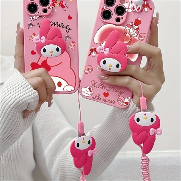 Sanrio Sanrio Cartoon Mobile Phone Case with Stand, Suitable for iPhone 16/15/14/13/12/11/XS/XR/X Plus Pro Max Mobile Phone Case TPU Soft Shell Cartoon Cute and Fashionable Full-coverage Mobile Phone Case - Image 3