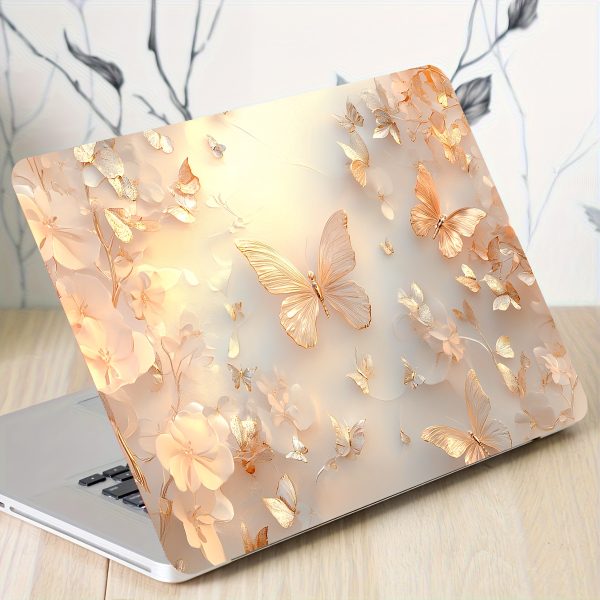 Vinyl Laptop Shell Butterfly Floral Stickers, 2pcs/Set, Scratch-Resistant DIY Art Protective Cover for Laptops - Easy to Apply and Durable Design Suitable for Laptops & Cars - Image 10