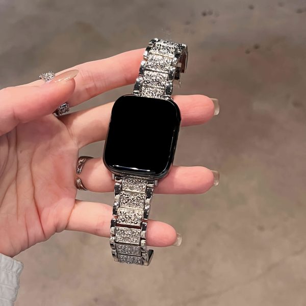 A S-letter iWatch10 generation with shiny rhinestones is a great choice for iWatch strap gifts compatible with 38mm 40mm 41mm 42mm 44mm 45mm 46mm 49mm Series 10 9 8 7 6 5 4 3 2 1 SE/Ultra Only sell watch straps but no watches - Image 7