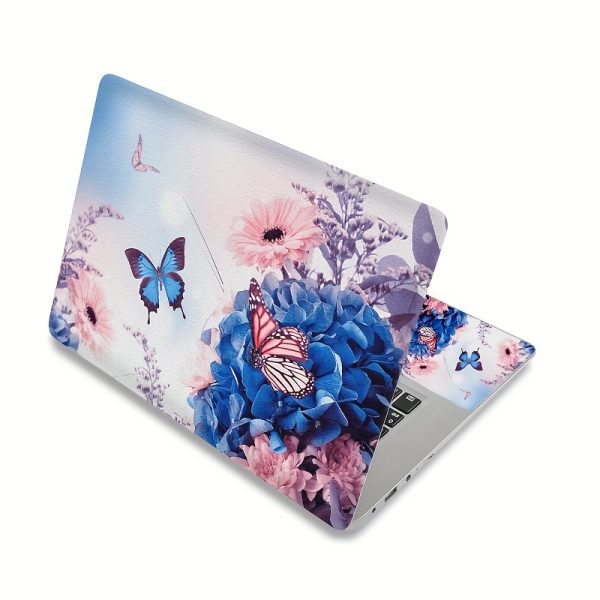 ISETTA PVC Laptop Skin Decal with Wrist Pad Stickers, Universal Notebook Cover Protector, Butterfly & Floral Design, Fits 30.48-39.62 cm, Easy Apply & Remove, Bubble-Free - Image 9