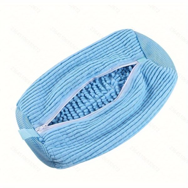 Yellow Shoe Washing Machine Bag for Washer & Dryer - Soft Chenille Laundry Bag with Noise Reduction, Oval Zipper Design & Rich Fluff Lining, Durable Polyester for Sneakers & Most Footwear, Laundry Wash Bag, Sneaker Cleaner, Noise Reduction Material, Footwear Care, Sneaker Enthusiasts, Laundry Bags - Image 7