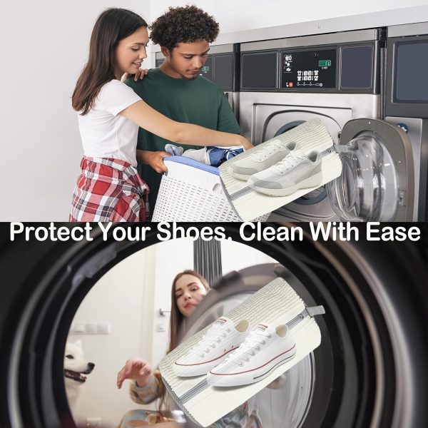 1pc Shoe Washing Machine Bag: Washing Machine and Dryer Laundry Shoe Bag, Includes Dustproof Shoe Bag - Reusable Shoe Cleaning Bag, Suitable for Sports Shoes and Tennis Shoes, Stain-Free Cleaning Kit (White) - Image 6