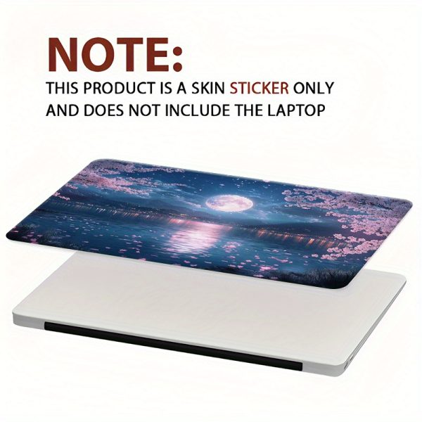 3pcs, 1pc As a Spare, No Need to Worry about Damaging The Stickers, Creatively Designed Cherry Blossom And Moonlight Laptop Stickers - Easy to Install - Waterproof And Scratch-Resistant - PVC - Image 7