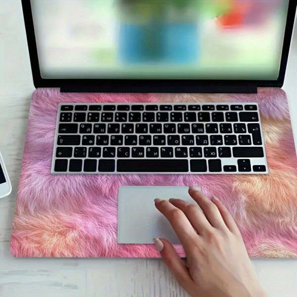 3pcs, 1pc spare, no need to worry about sticking it wrong, reusable universal laptop protective film, PVC material, Plush Light Beige series design pattern, 38.99x27.0 cm, semi-matte surface, self-adhesive, easy to use, remove without leaving traces and glue-free, suitable for laptops - Image 5