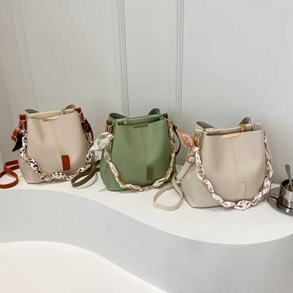 Women's Bucket Bag with Adjustable Strap & Magnetic Clasp - Multi-Color Options, Spacious Tote for Daily Essentials, Versatile Crossbody Shoulder Bag for Casual & Formal Outfits, Sophisticated Handbag, Sleek Construction - Image 2