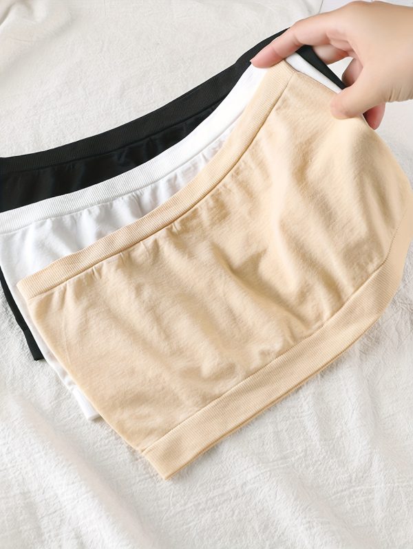 Pack of 3 High Elastic Seamless One-Word Camisole Breathable Bottoming Anti-Slip Camisole - Image 7