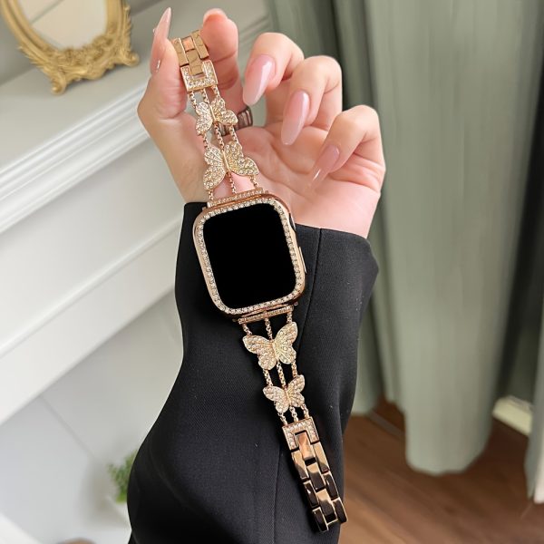 Add glory to your watch with a BIIFAKOO one double butterfly strap - Compatible with i Watch Series S10 available 9/8/7/6/5/4/3/2/1/SE/Ultra - Shiny and stylish, suitable for women 38mm 40mm 41mm 44mm 45mm 49mm - Image 16