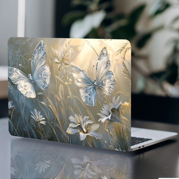 Vinyl Laptop Shell Butterfly Floral Stickers, 2pcs/Set, Scratch-Resistant DIY Art Protective Cover for HP, Dell, Lenovo, Apple, Asus Laptops - Easy to Apply and Durable Design Suitable for Laptops, Cars, Helmets, Motorcycles, Refrigerator Decorations - Image 5