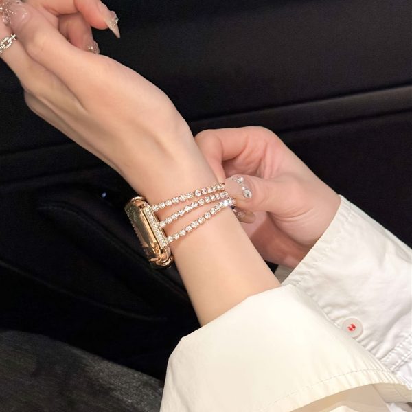 BIIFAKOO Rhinestone Bracelet Watch Band, Metal Strap Compatible with i Watch Series Ultra 10/9/8/7/SE/6/5/4/3/2/1, Water-Resistant, Multiple Sizes (38mm-49mm) - Image 10