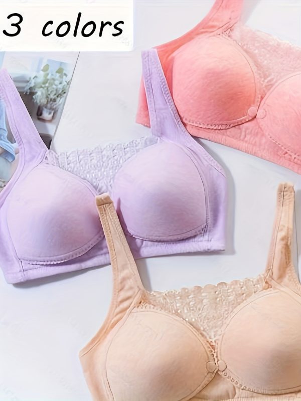 Joyncleon Women’s Maternity Nursing Bra - Comfortable, Breathable, Elegant Lace Design with Adjustable Straps & Front Closure, Light Purple, Padded for Support, Perfect for Casual Attire, Maternity Bra - Image 6