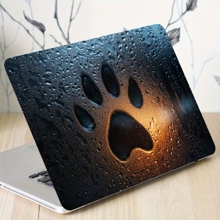 Vinyl Notebook Computer Case with Paw Print Stickers, 2pcs/Set, Scratch-Proof DIY Art Protective Case for Notebooks - Easy to Paste and Durable Design Suitable for Notebooks