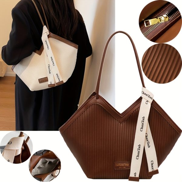 Fashionable love themed PU handbag - high capacity and multifunctional, suitable for work and leisure use - durable and easy to maintain - Image 3