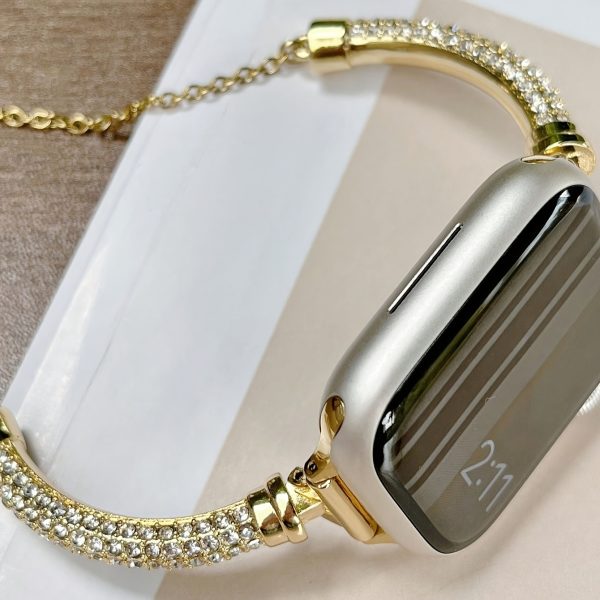 1pc Sparkling Crystal Apple Watch Band Compatible with 38mm-49mm & Ultra/Series 1-10, Alloy Metal Women's Fashion Bracelet - Luxury Gift for Her, Girlfriend, Friends, Apple Watch Bracelet, Smartband Accessory, Cylindrical Gemstone Design, Durable Clasp Feature - Image 12