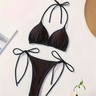 Women's Two-Piece Bikini Set, V-Shaped Bottoms, Women's Swimwear And Clothing., High Waisted Bikini Set