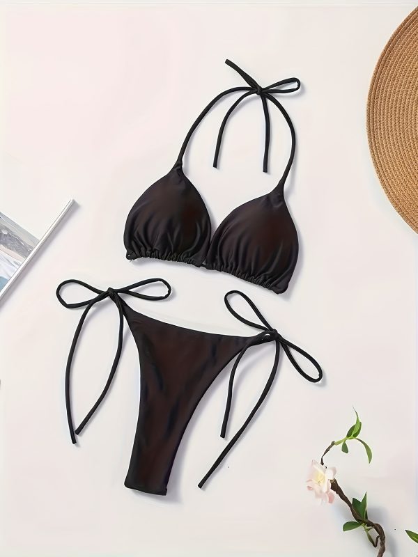Women's Two-Piece Bikini Set, V-Shaped Bottoms, Women's Swimwear And Clothing., High Waisted Bikini Set