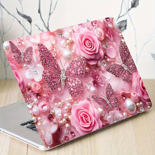 Pack of 2 Butterfly Laptop Art Decal Protective Cases, Universal Netbook Light Beige Stickers Non-Duplicate Use Field Notebook Computer Light Beige Sticker Decals Waterproof and Scratch Resistant - Waterproof, Anti-scratch, Suitable for Laptops, Cars - Image 5