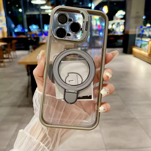 for iPhone 16 Pro Max 15 14 13 12 11 Plus Pro Max, the lens frame can be used as a stand to open, supports wireless charging, transparent mobile phone case, protects your mobile phone - Image 8