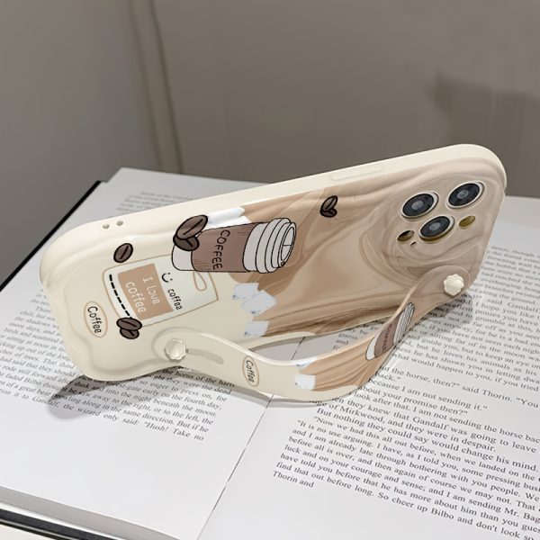[Anti-Fall] Mobile Phone Case | Soft Gel Anti-Fall Cream Ribbon Style Coffee Cup Print | Suitable for Apple Series 11/12/13/14/15/16promax Samsung Series A05/A15/A25/A35/A55/S23/S24Ultra - Image 7