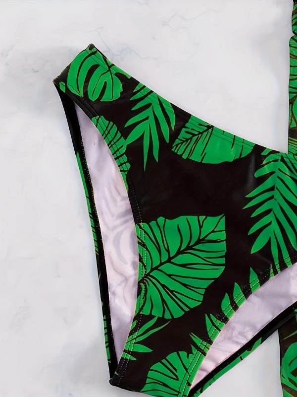 Plant Print Bikini with Tassel Swimwear for Women - Image 5