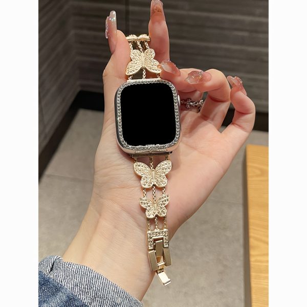 Add glory to your watch with a BIIFAKOO one double butterfly strap - Compatible with i Watch Series S10 available 9/8/7/6/5/4/3/2/1/SE/Ultra - Shiny and stylish, suitable for women 38mm 40mm 41mm 44mm 45mm 49mm - Image 7