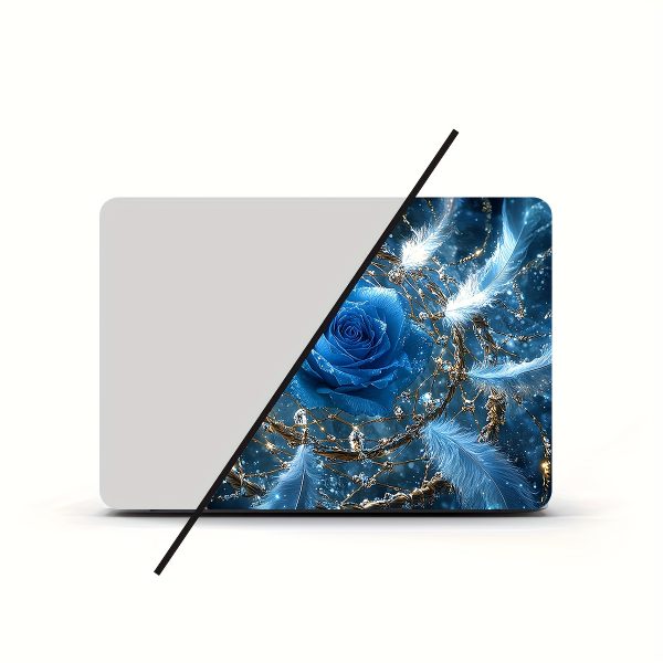 2pcs Patterned Laptop Art Floral Decal Protective Cover, Universal Netbook Light Beige Stickers Non-Reusable Notebook Light Beige Decals Waterproof and Scratch Resistant - Water-resistant, Anti-scratch, Suitable for Laptops, Cars - Image 5