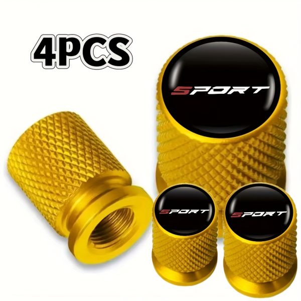 4pcs Universal Metal Tire Valve Stem Caps, Sport Icon Design, Dust & Water Proof, Car Wheel Accessories for All Vehicles - Image 13