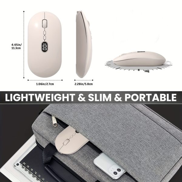 ZIYOULANG Ultra-Slim Wireless Mouse with Battery Display - 2.4G Rechargeable, Quiet Click, 1600 DPI, Compatible with PC, Mac, MacBook - Ideal for Office Use, Clicker Included, Mousepad 2.4G - Image 11