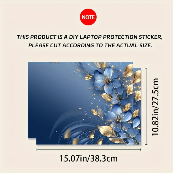 2pcs Rose Flower Laptop Art Decal Protective Case, Universal Internet Notebook Skin Sticker not Reusable, Waterproof and Scratch-Resistant - Waterproof, Scratch-Resistant, Suitable for Laptops and Cars - Image 2