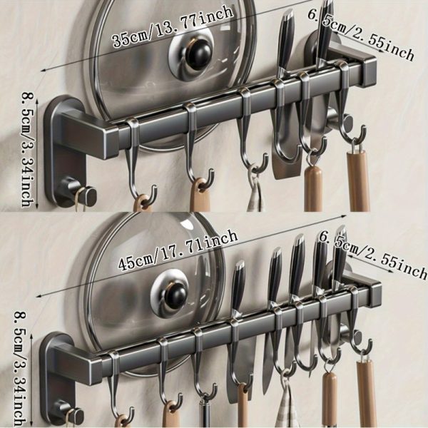 WONGIRL Carbon Steel Kitchen Organizer Rack - Ideal for Chopsticks, Knives & Seasonings | Easy Install with Adhesive or Screws - Image 4