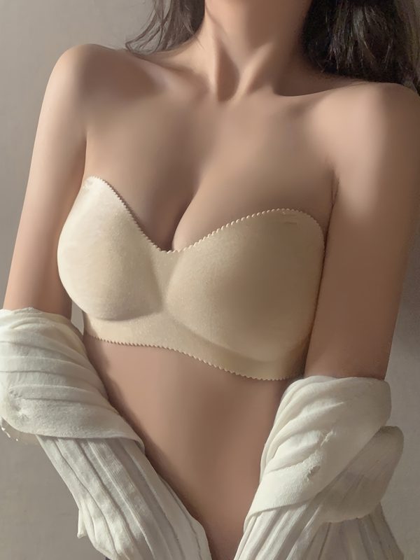 4pcs Women's Strapless Bandeau Bras - Ultra-Thin Seamless Invisible No Underwire Comfort Fit Solid Color Black & Nude for Everyday & Special Occasions - Image 7