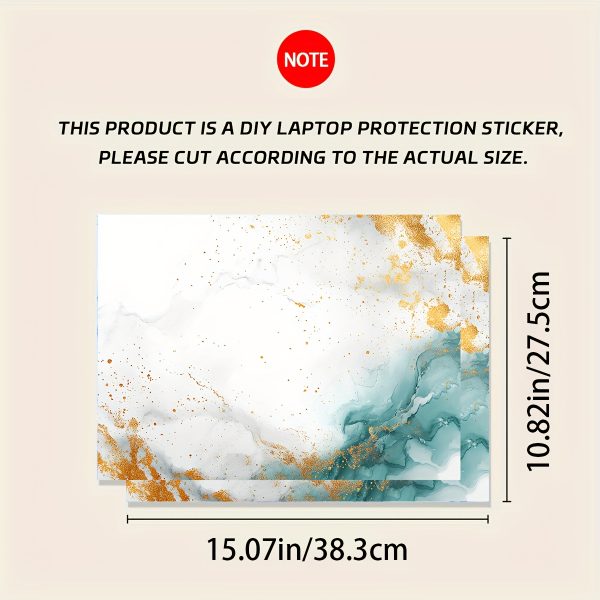 Vinyl Laptop Case Marble Sticker, 2pcs/set, Scratch-Proof DIY Art Protective Case, Universal Laptop Skin Sticker, Non-reusable Laptop Skin Sticker Decal, Waterproof and Scratch-Proof - Waterproof, Scratch-Proof, Suitable for Laptops and Cars - Image 2
