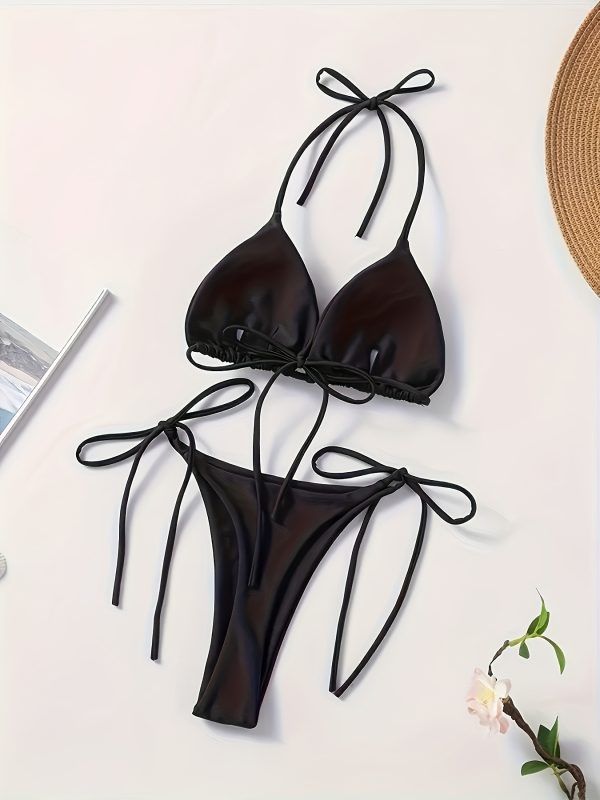 Women's Two-Piece Bikini Set, V-Shaped Bottoms, Women's Swimwear And Clothing., High Waisted Bikini Set - Image 4