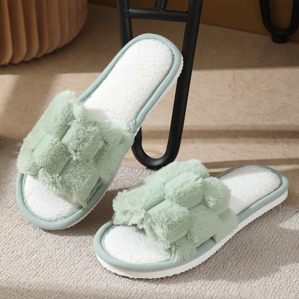 Women'S Casual Plush Slippers for Autumn And Winter, Open-Toe Indoor Floor Slippers That Are Non-Slip, Comfortable, Breathable, And Suitable for All Seasons. - Image 2