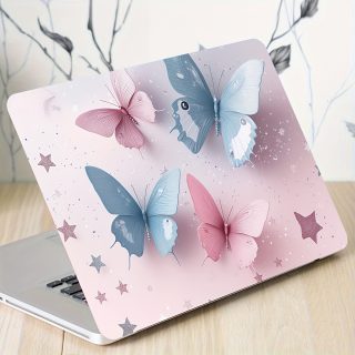 Vinyl Laptop Shell Butterfly Stickers, 2pcs/set Scratch-Proof DIY Art Protective Case for Laptops - Easy-to-Paste and Durable Design Suitable for Notebooks & Cars