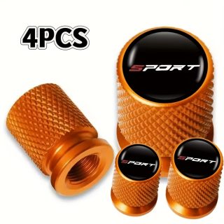 4pcs Universal Metal Tire Valve Stem Caps, Sport Icon Design, Dust & Water Proof, Car Wheel Accessories for All Vehicles