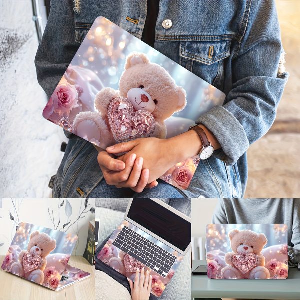 Vinyl Laptop Light Beige Teddy Bear Stickers, 2-Pack Scratch-Resistant DIY Art Protective Cover for Laptops - Easy to Apply and Durable Design Suitable for Notebooks & Cars - Image 7