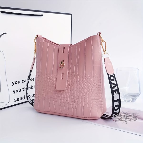Elegant Women'S Crocodile Pattern Crossbody Bag - 4 Color Options, Zip Closure, Polyester Lined, Versatile for Commuting and Casual Outing - Image 13
