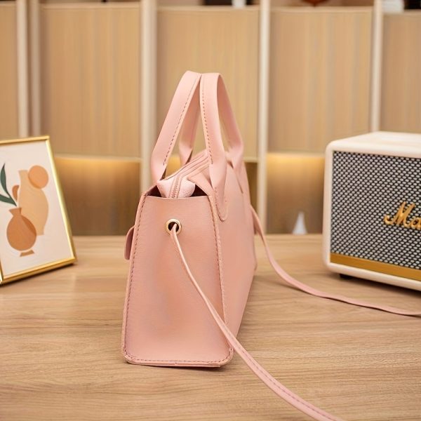 Women's Minimalist Luxury Crossbody Bag with Detachable Adjustable Strap - Compact Handbag for Travel, Shopping & Commute, Zipper Closure, 6 Colors (Khaki/Light Brown/White/Pink/Green/Black), Crossbody Purse, Commute Handbag, Modern Handbag, Sleek Design, Casual Accessory, Stylish Purse, Durable Material, Versatile Purse, Travel Essentials - Image 2