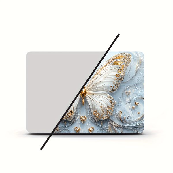 2pcs Patterned Laptop Art Decal Protective Cover, Universal Netbook Light Beige Stickers Non-Reusable Notebook Light Beige Decals Waterproof and Scratch Resistant - Water-resistant, Anti-scratch, Suitable for Laptops, Cars - Image 5